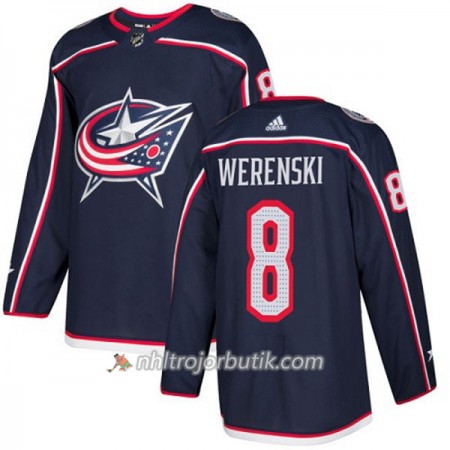 Män Ishockey Blue Jackets Tröja Zach Werenski 8 Adidas 2017-2018 Marinblå Authentic